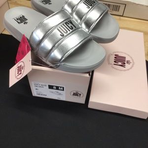 New in box with tags, Size  8 M women’s wow silver sandal by Juicy Couture